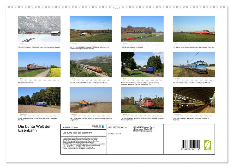 Die bunte Welt der Eisenbahn (CALVENDO Premium Wandkalender 2027)