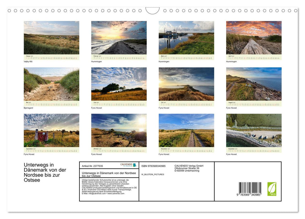 Unterwegs in Dänemark von der Nordsee bis zur Ostsee (CALVENDO Wandkalender 2027)