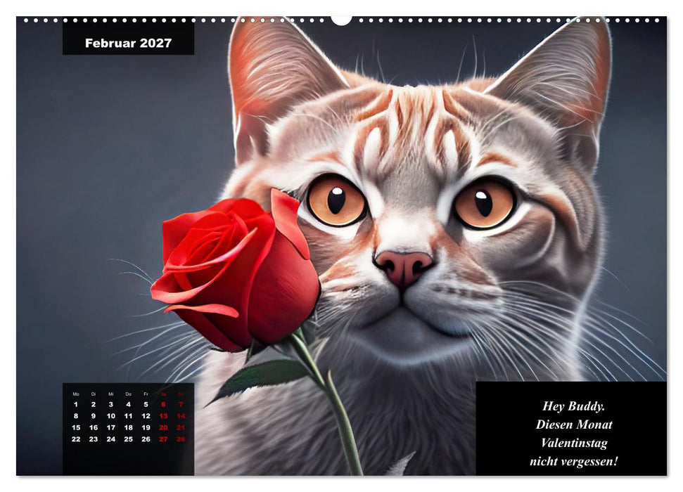 Der humoristische Katzen Kalender (CALVENDO Premium Wandkalender 2027)