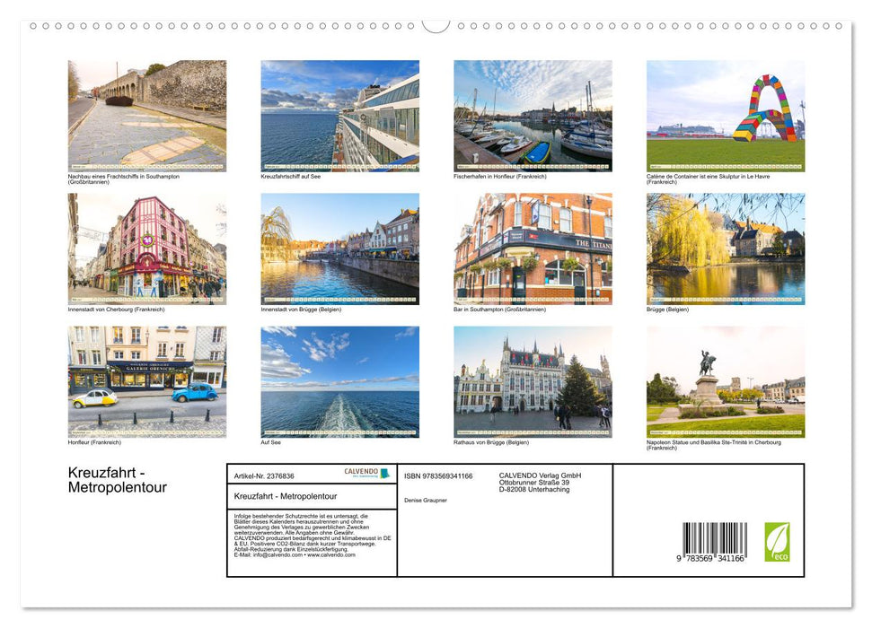 Kreuzfahrt - Metropolentour (CALVENDO Premium Wandkalender 2027)