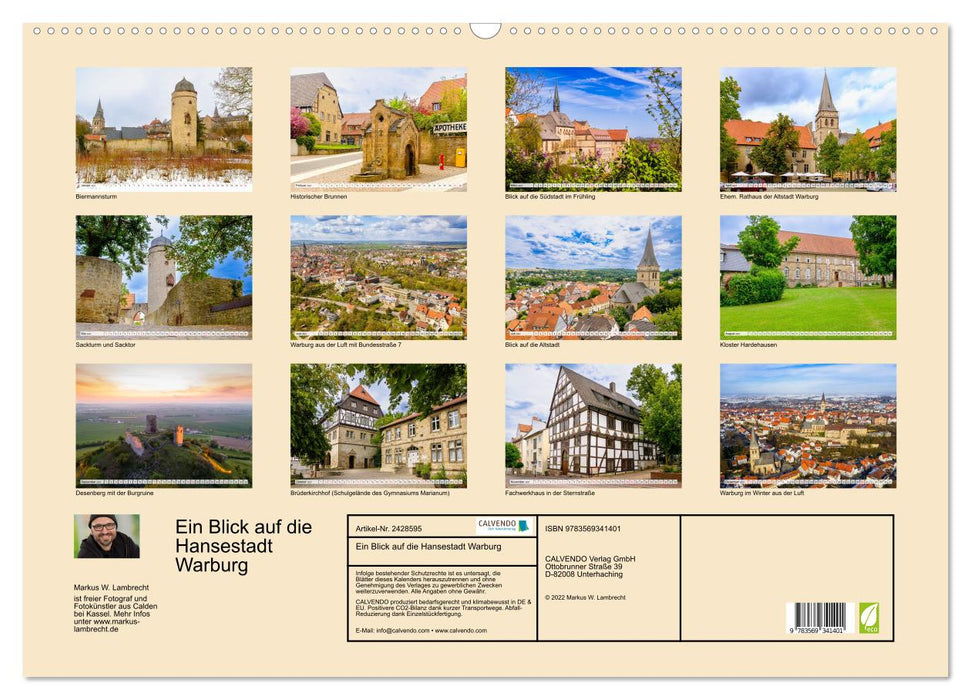 Ein Blick auf die Hansestadt Warburg (CALVENDO Wandkalender 2027)