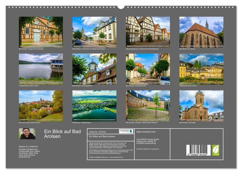 Ein Blick auf Bad Arolsen (CALVENDO Premium Wandkalender 2027)