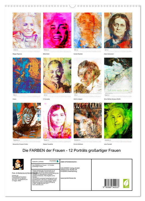 Die FARBEN der Frauen - 12 Porträts großartiger Frauen (CALVENDO Premium Wandkalender 2027)