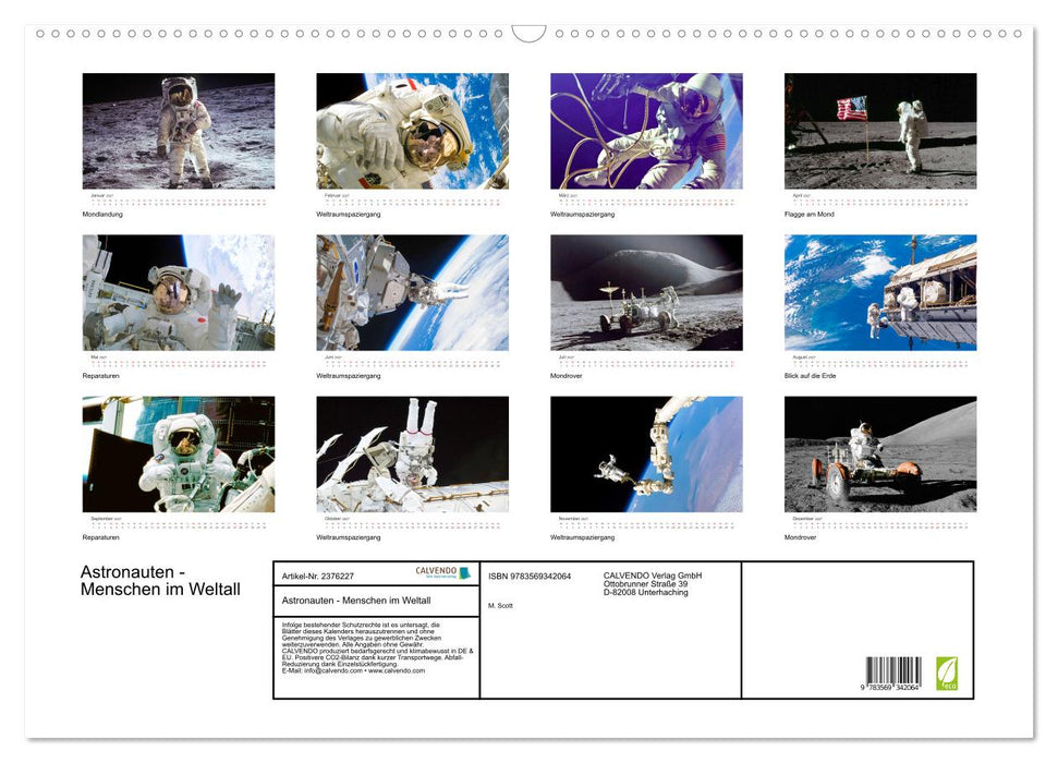 Astronauten - Menschen im Weltall (CALVENDO Wandkalender 2027)
