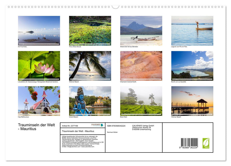 Trauminseln der Welt - Mauritius (CALVENDO Premium Wandkalender 2027)