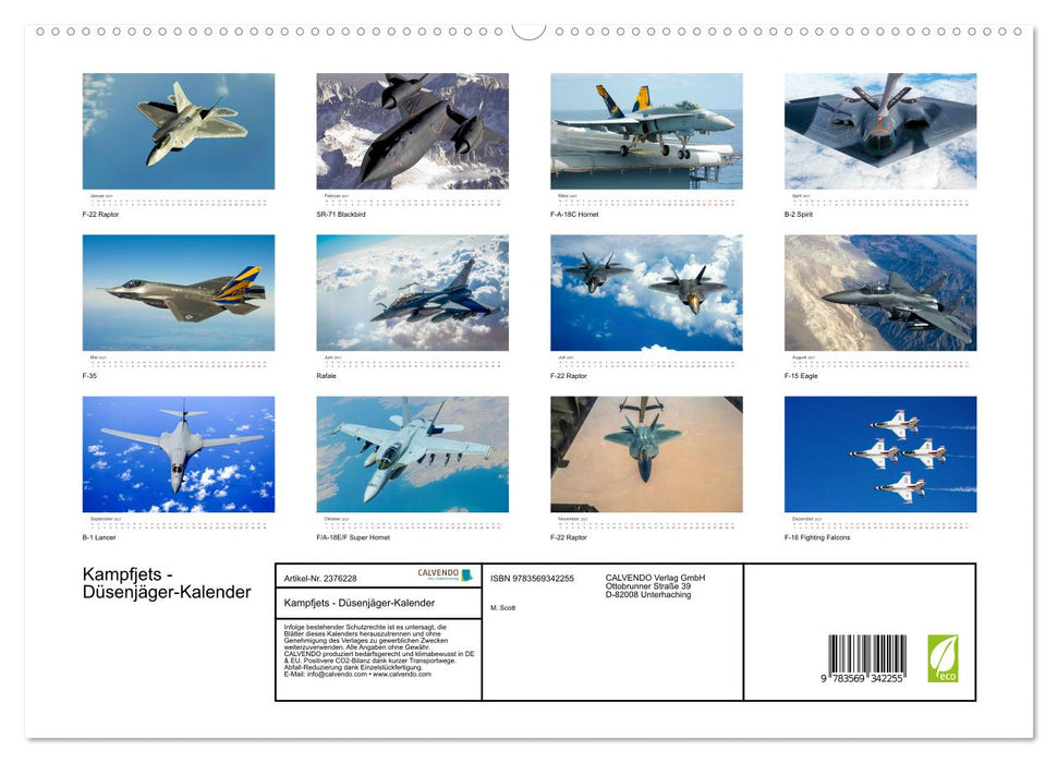 Kampfjets - Düsenjäger-Kalender (CALVENDO Premium Wandkalender 2027)