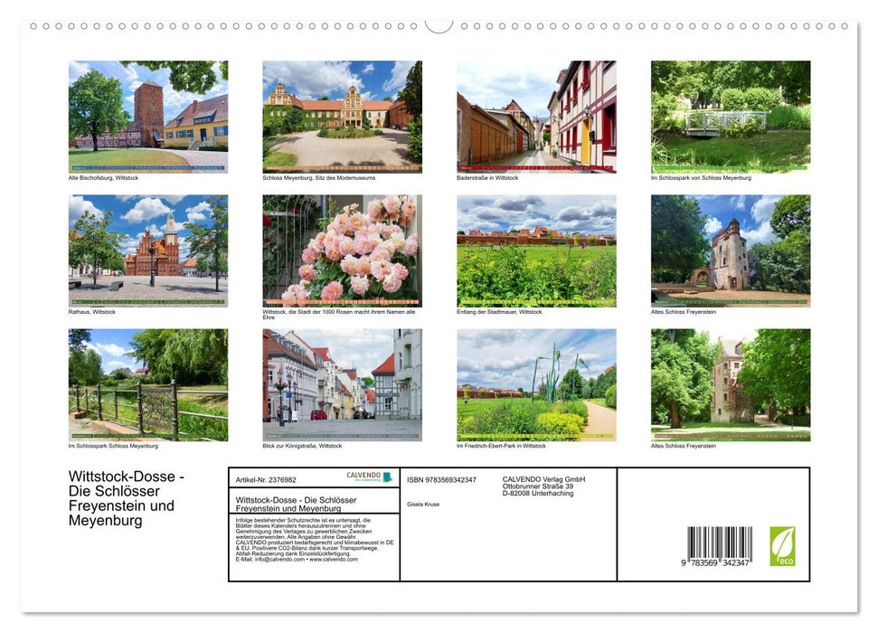Wittstock-Dosse - Die Schlösser Freyenstein und Meyenburg (CALVENDO Premium Wandkalender 2027)