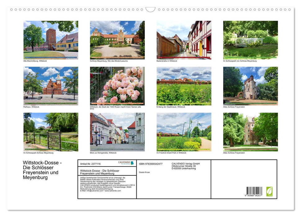 Wittstock-Dosse - Die Schlösser Freyenstein und Meyenburg (CALVENDO Wandkalender 2027)