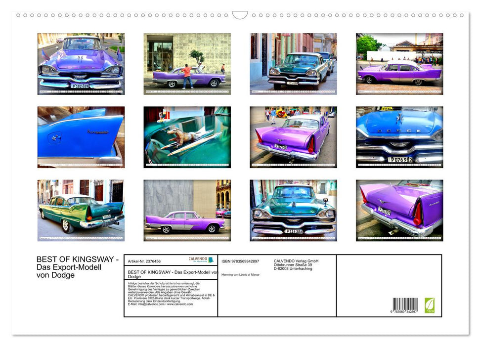 BEST OF KINGSWAY - Das Export-Modell von Dodge (CALVENDO Wandkalender 2027)