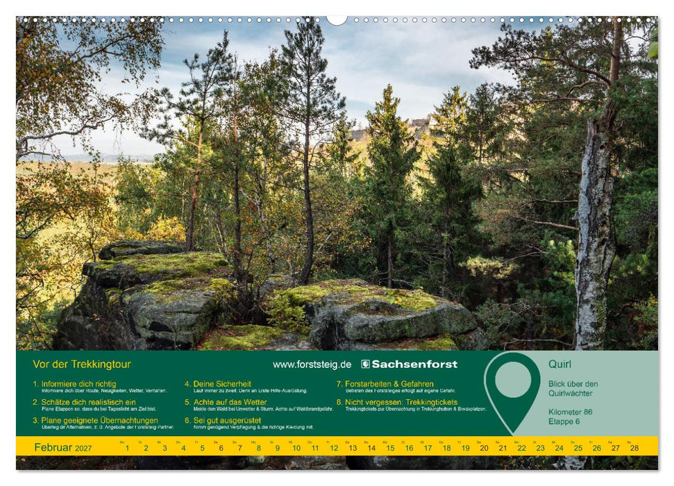 Erlebnis Forststeig Elbsandstein (CALVENDO Wandkalender 2027)