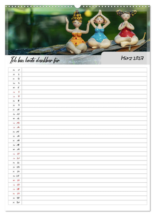 Ich bin dankbar - ein Jahr voller Yoga und Achtsamkeit - Yoga Kalender (CALVENDO Premium Wandkalender 2027)