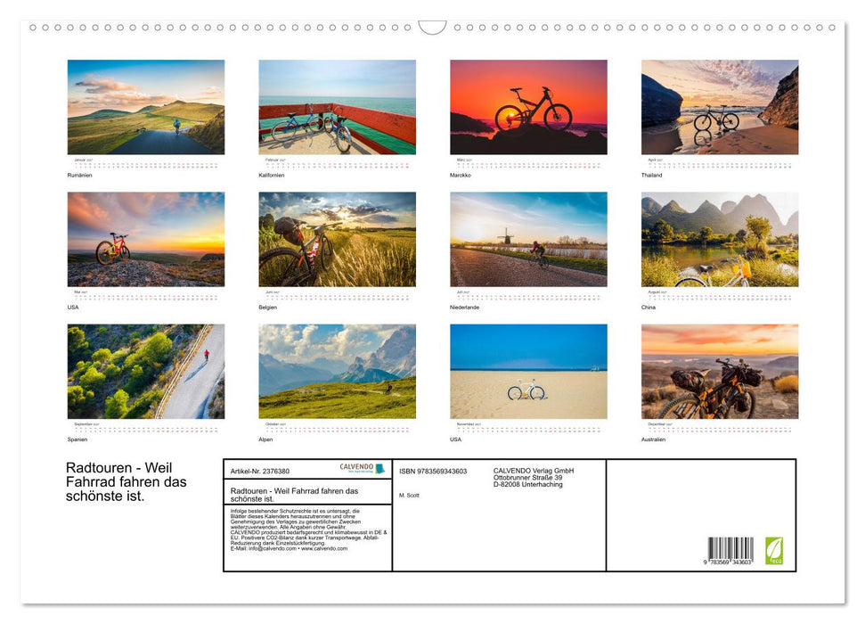 Radtouren - Weil Fahrrad fahren das schönste ist. (CALVENDO Wandkalender 2027)