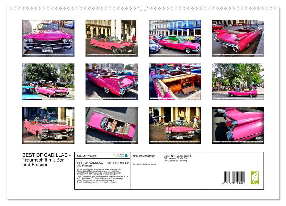 BEST OF CADILLAC - Traumschiff mit Bar und Flossen (CALVENDO Premium Wandkalender 2027)