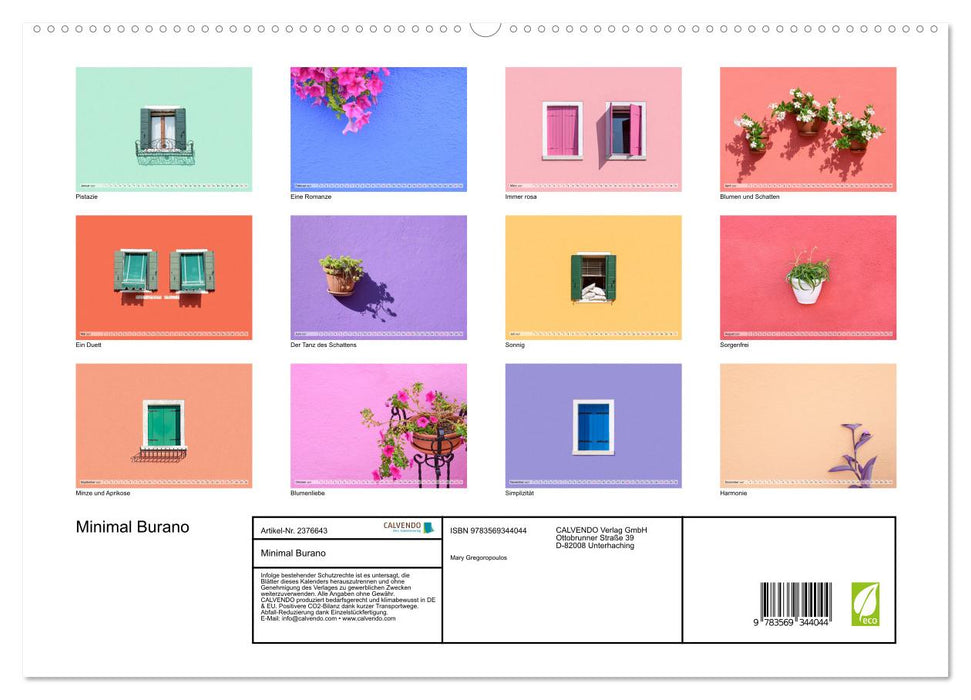 Minimal Burano (CALVENDO Premium Wandkalender 2027)