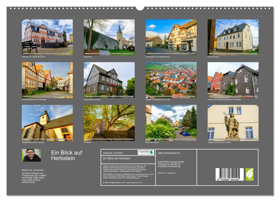 Ein Blick auf Herbstein (CALVENDO Premium Wandkalender 2027)