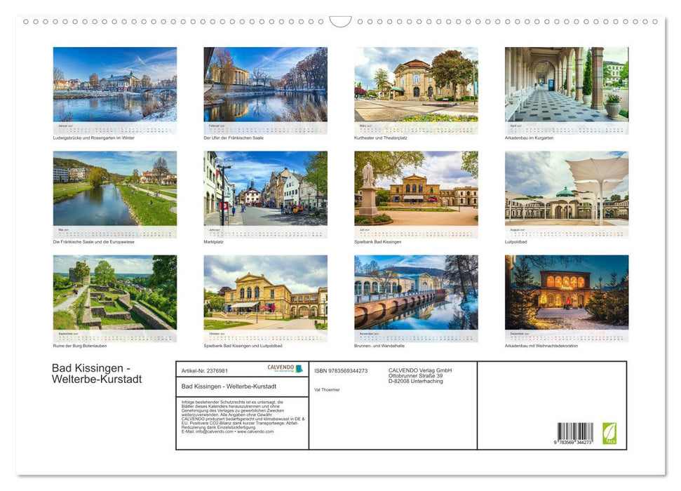 Bad Kissingen - Welterbe-Kurstadt (CALVENDO Wandkalender 2027)