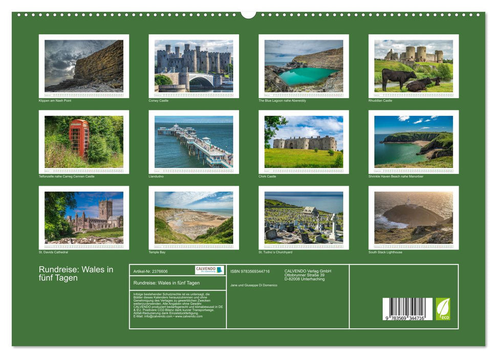Rundreise: Wales in fünf Tagen (CALVENDO Premium Wandkalender 2027)