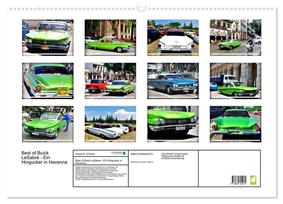 Best of Buick LeSabre - Ein Hingucker in Havanna (CALVENDO Wandkalender 2027)