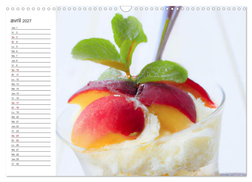 Gourmandises glacées (CALVENDO Calendrier mensuel 2027)