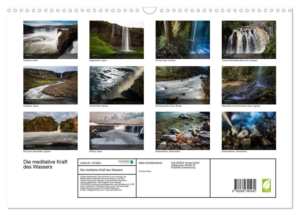 Die meditative Kraft des Wassers (CALVENDO Wandkalender 2027)