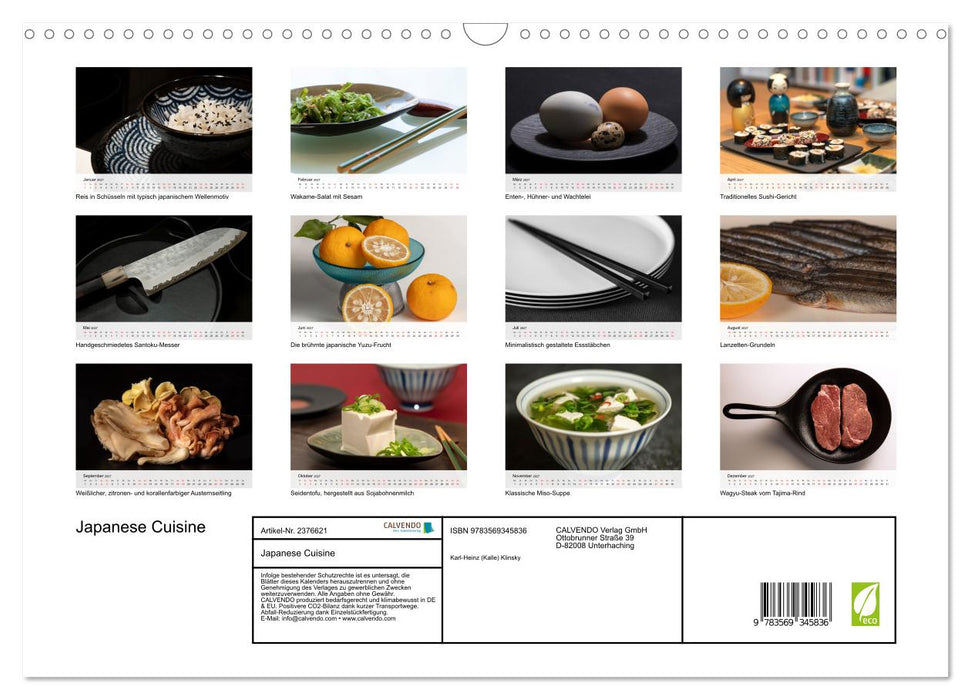 Japanese Cuisine (CALVENDO Wandkalender 2027)