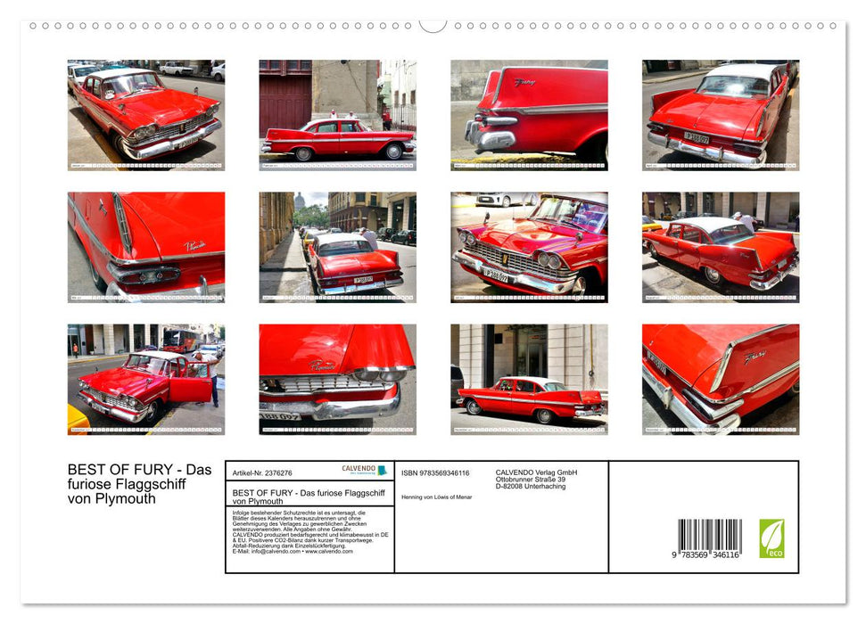BEST OF FURY - Das furiose Flaggschiff von Plymouth (CALVENDO Premium Wandkalender 2027)