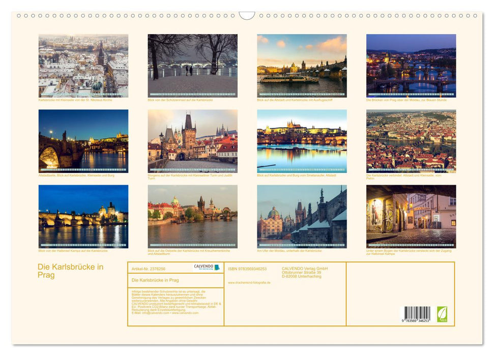 Die Karlsbrücke in Prag (CALVENDO Wandkalender 2027)