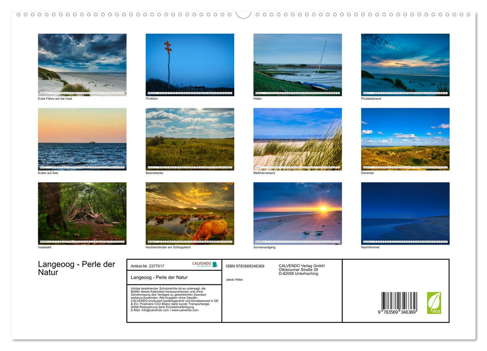 Langeoog - Perle der Natur (CALVENDO Premium Wandkalender 2027)
