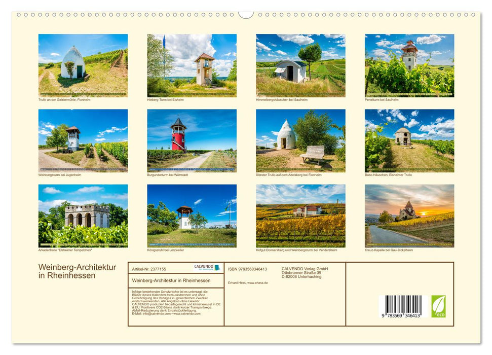 Weinberg-Architektur in Rheinhessen (CALVENDO Premium Wandkalender 2027)