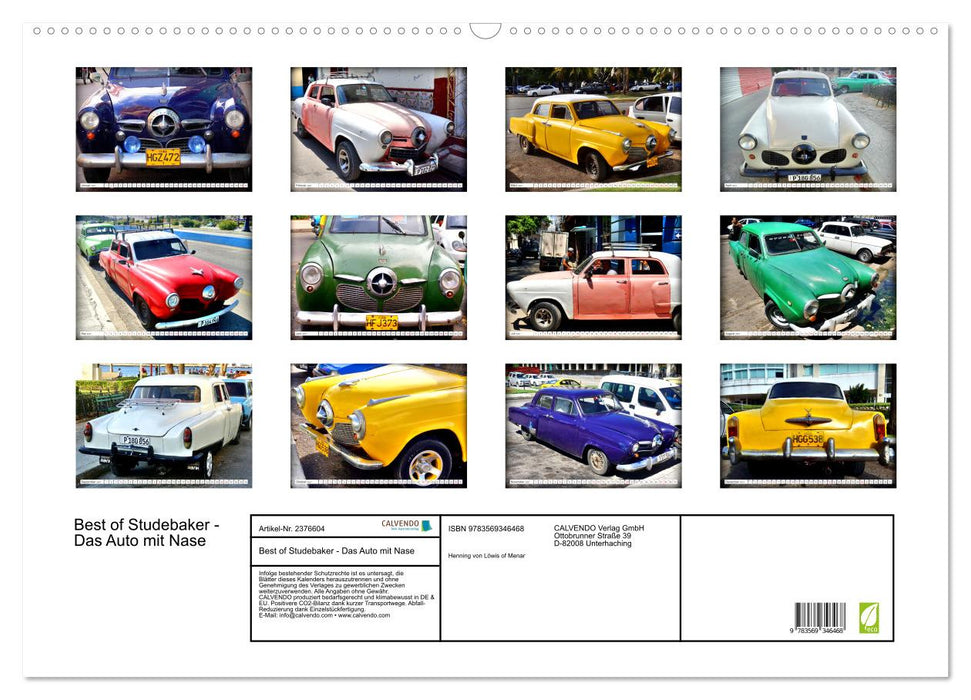 Best of Studebaker - Das Auto mit Nase (CALVENDO Wandkalender 2027)