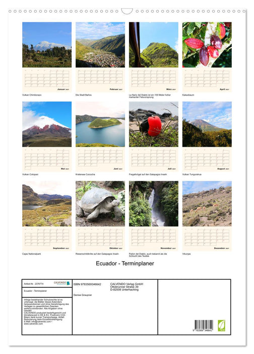 Ecuador - Terminplaner (CALVENDO Wandkalender 2027)