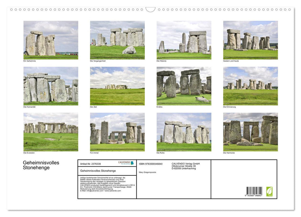 Geheimnisvolles Stonehenge (CALVENDO Wandkalender 2027)