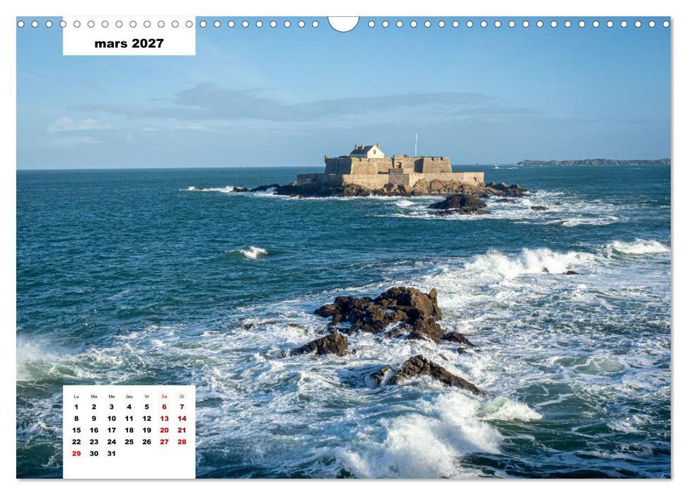 La Bretagne. La côte d'Emeraude et la côte de Penthièvre (CALVENDO Calendrier mensuel 2027)