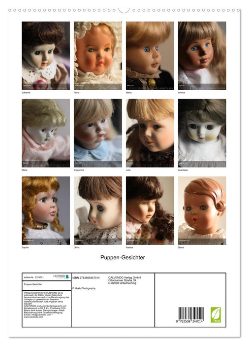 Puppen-Gesichter (CALVENDO Premium Wandkalender 2027)