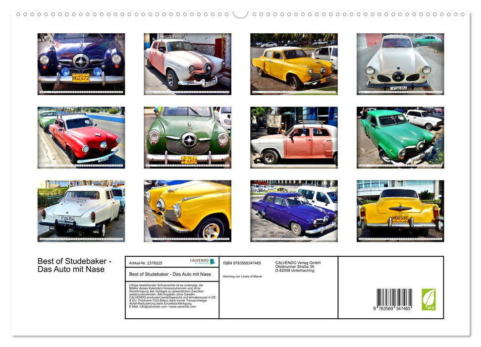 Best of Studebaker - Das Auto mit Nase (CALVENDO Premium Wandkalender 2027)