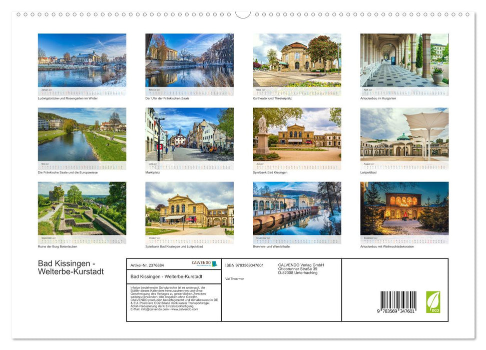 Bad Kissingen - Welterbe-Kurstadt (CALVENDO Premium Wandkalender 2027)