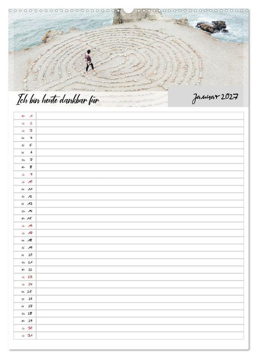 Ich bin dankbar - ein Jahr voller Yoga und Achtsamkeit - Yoga Kalender (CALVENDO Wandkalender 2027)