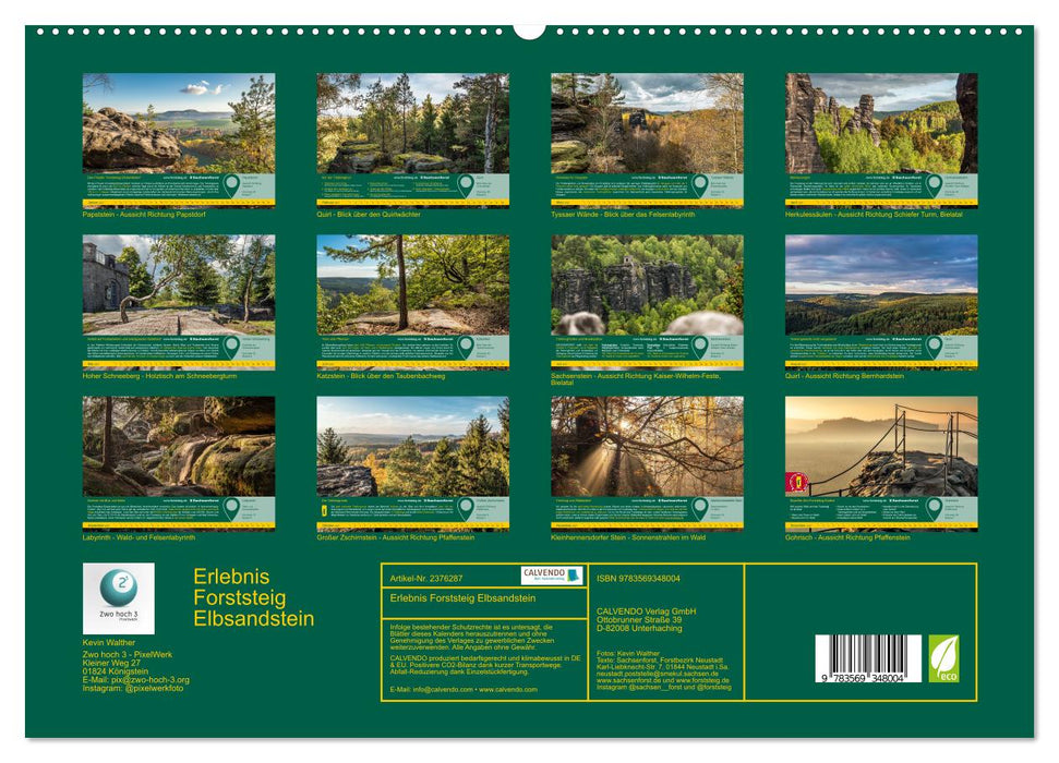 Erlebnis Forststeig Elbsandstein (CALVENDO Premium Wandkalender 2027)