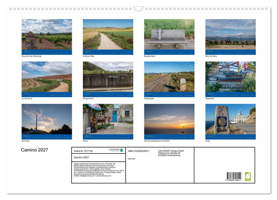 Camino 2027 (CALVENDO Wandkalender 2027)