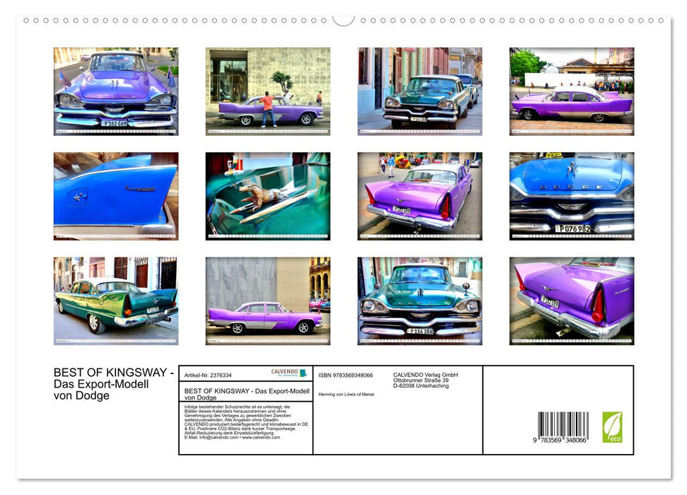BEST OF KINGSWAY - Das Export-Modell von Dodge (CALVENDO Premium Wandkalender 2027)