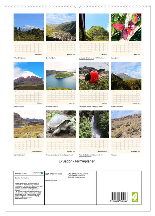 Ecuador - Terminplaner (CALVENDO Premium Wandkalender 2027)