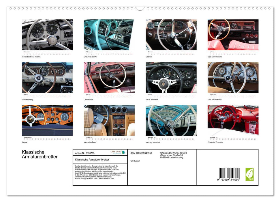 Klassische Armaturenbretter (CALVENDO Premium Wandkalender 2027)
