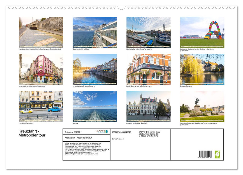Kreuzfahrt - Metropolentour (CALVENDO Wandkalender 2027)