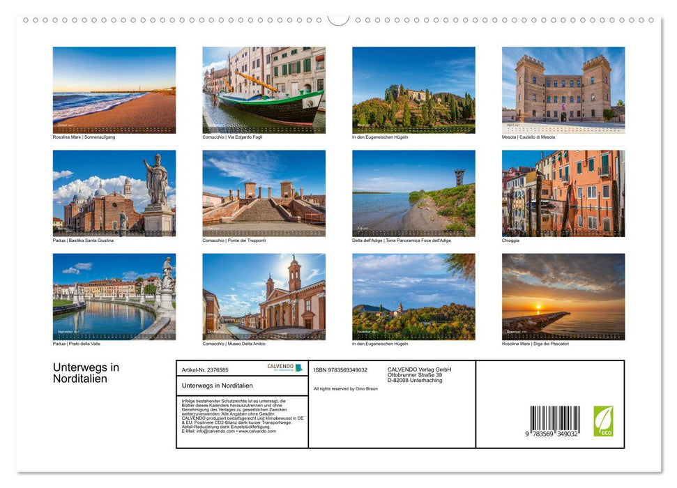 Unterwegs in Norditalien (CALVENDO Premium Wandkalender 2027)