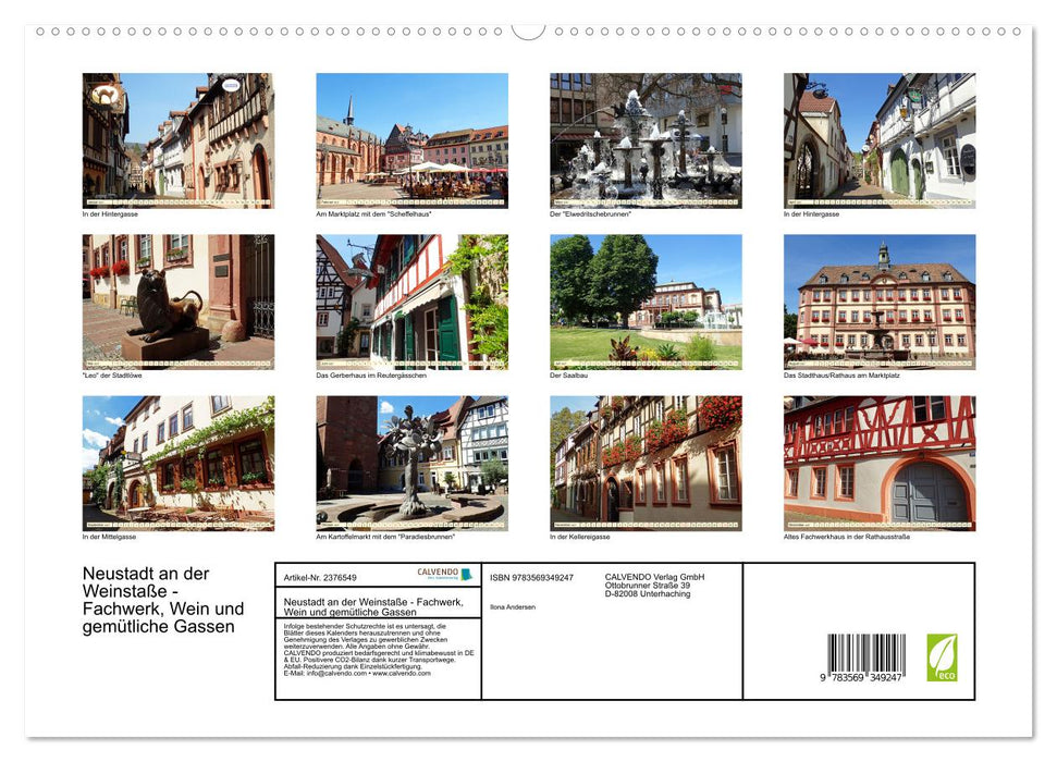 Neustadt an der Weinstaße - Fachwerk, Wein und gemütliche Gassen (CALVENDO Premium Wandkalender 2027)