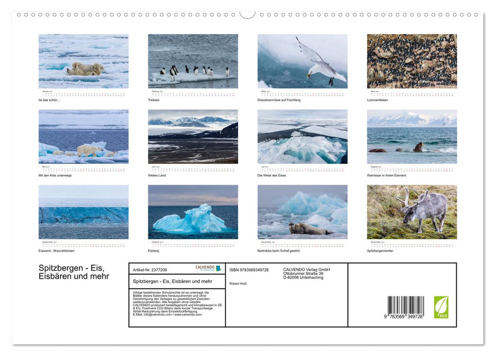 Spitzbergen - Eis, Eisbären und mehr (CALVENDO Premium Wandkalender 2027)