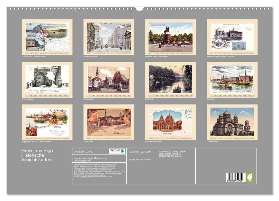 Gruss aus Riga - Historische Ansichtskarten (CALVENDO Wandkalender 2027)