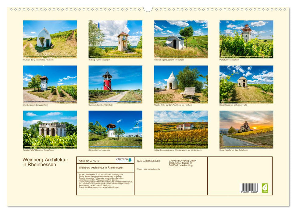 Weinberg-Architektur in Rheinhessen (CALVENDO Wandkalender 2027)