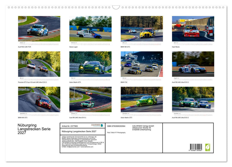 Nüburgring Langstrecken Serie 2027 (CALVENDO Wandkalender 2027)