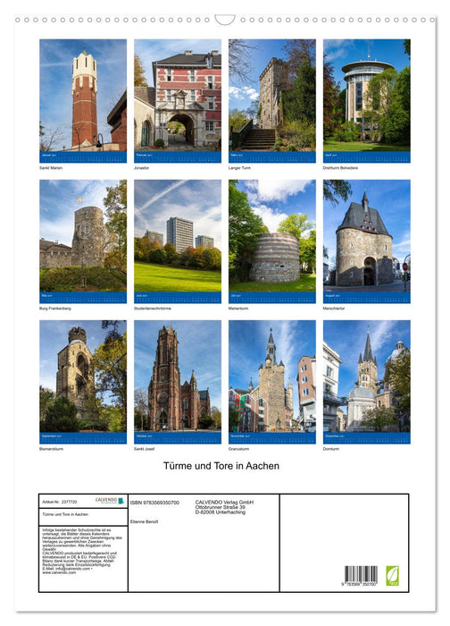 Türme und Tore in Aachen (CALVENDO Wandkalender 2027)